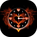 heart clock live wallpaper android application logo